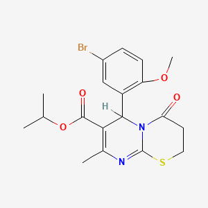 isopropyl 6-(5-bromo-2-methoxyphenyl)-8-methyl-4-oxo-3,4-dihydro-2H,6H-pyrimido[2,1-b][1,3]thiazine-7-carboxylate
