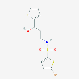 5-bromo-N-(3-hydroxy-3-(thiophen-2-yl)propyl)thiophene-2-sulfonamide