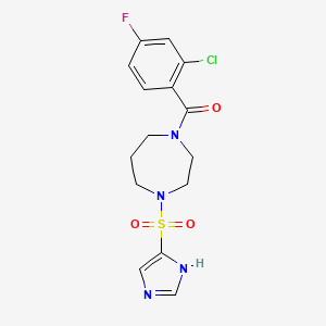 (4-((1H-imidazol-4-yl)sulfonyl)-1,4-diazepan-1-yl)(2-chloro-4-fluorophenyl)methanone