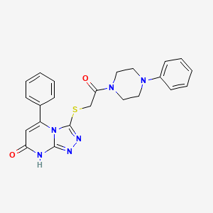 3-((2-oxo-2-(4-phenylpiperazin-1-yl)ethyl)thio)-5-phenyl-[1,2,4]triazolo[4,3-a]pyrimidin-7(8H)-one