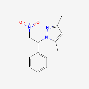 molecular formula C13H15N3O2 B2691130 3,5-dimethyl-1-(2-nitro-1-phenylethyl)-1H-pyrazole CAS No. 882151-73-7