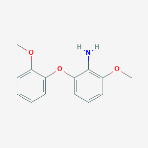 molecular formula C14H15NO3 B2691136 2-Methoxy-6-(2-methoxyphenoxy)aniline CAS No. 1991462-11-3