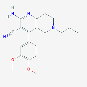2-Amino-4-(3,4-dimethoxyphenyl)-6-propyl-5,6,7,8-tetrahydro-1,6-naphthyridine-3-carbonitrile