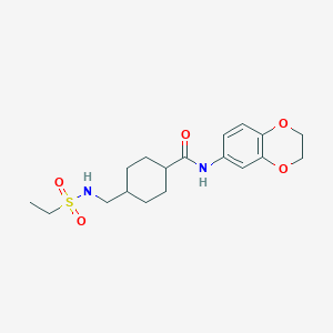 molecular formula C18H26N2O5S B2691146 N-(2,3-dihydro-1,4-benzodioxin-6-yl)-4-(ethanesulfonamidomethyl)cyclohexane-1-carboxamide CAS No. 1206987-14-5
