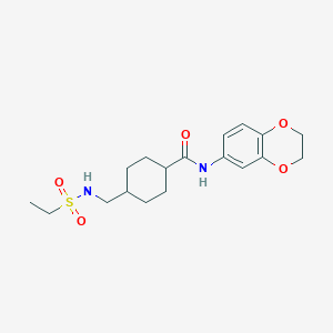 N-(2,3-dihydrobenzo[b][1,4]dioxin-6-yl)-4-(ethylsulfonamidomethyl)cyclohexanecarboxamide
