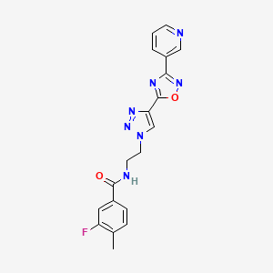 3-fluoro-4-methyl-N-(2-(4-(3-(pyridin-3-yl)-1,2,4-oxadiazol-5-yl)-1H-1,2,3-triazol-1-yl)ethyl)benzamide