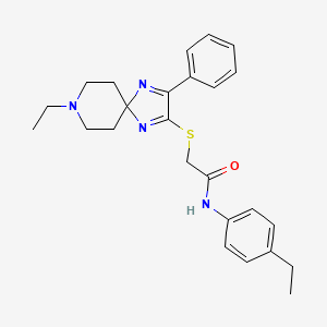 2-((8-ethyl-3-phenyl-1,4,8-triazaspiro[4.5]deca-1,3-dien-2-yl)thio)-N-(4-ethylphenyl)acetamide