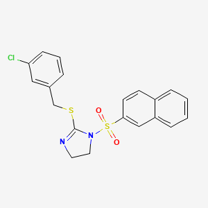 2-[(3-Chlorophenyl)methylsulfanyl]-1-naphthalen-2-ylsulfonyl-4,5-dihydroimidazole