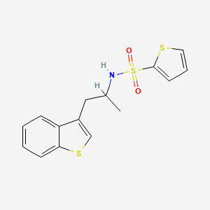 molecular formula C15H15NO2S3 B2691163 N-[1-(1-benzothiophen-3-yl)propan-2-yl]thiophene-2-sulfonamide CAS No. 2034367-98-9