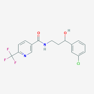 molecular formula C16H14ClF3N2O2 B2691164 N-[3-(3-chlorophenyl)-3-hydroxypropyl]-6-(trifluoromethyl)pyridine-3-carboxamide CAS No. 2034456-80-7