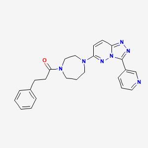 3-Phenyl-1-[4-(3-pyridin-3-yl-[1,2,4]triazolo[4,3-b]pyridazin-6-yl)-1,4-diazepan-1-yl]propan-1-one