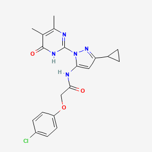 2-(4-chlorophenoxy)-N-(3-cyclopropyl-1-(4,5-dimethyl-6-oxo-1,6-dihydropyrimidin-2-yl)-1H-pyrazol-5-yl)acetamide