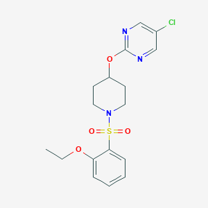 molecular formula C17H20ClN3O4S B2691168 5-Chloro-2-{[1-(2-ethoxybenzenesulfonyl)piperidin-4-yl]oxy}pyrimidine CAS No. 2415511-13-4