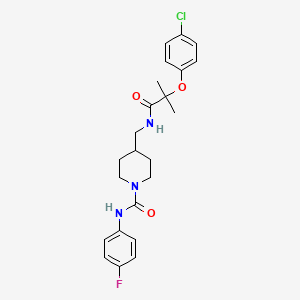 4-((2-(4-chlorophenoxy)-2-methylpropanamido)methyl)-N-(4-fluorophenyl)piperidine-1-carboxamide