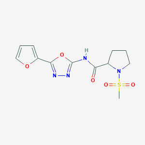 N-(5-(furan-2-yl)-1,3,4-oxadiazol-2-yl)-1-(methylsulfonyl)pyrrolidine-2-carboxamide