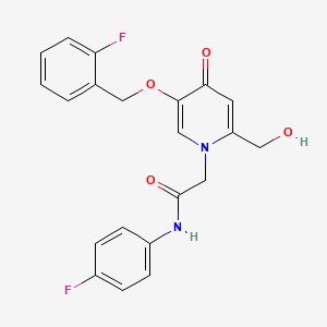 2-(5-((2-fluorobenzyl)oxy)-2-(hydroxymethyl)-4-oxopyridin-1(4H)-yl)-N-(4-fluorophenyl)acetamide