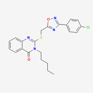 2-(((3-(4-chlorophenyl)-1,2,4-oxadiazol-5-yl)methyl)thio)-3-pentylquinazolin-4(3H)-one