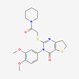 3-(3,4-dimethoxyphenyl)-2-((2-oxo-2-(piperidin-1-yl)ethyl)thio)-6,7-dihydrothieno[3,2-d]pyrimidin-4(3H)-one