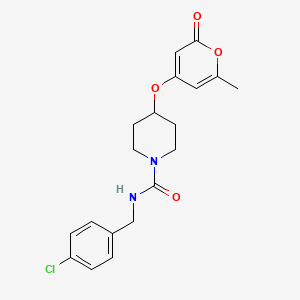 molecular formula C19H21ClN2O4 B2691198 N-(4-chlorobenzyl)-4-((6-methyl-2-oxo-2H-pyran-4-yl)oxy)piperidine-1-carboxamide CAS No. 1704535-05-6