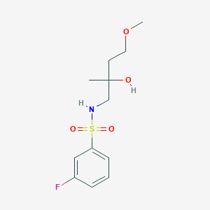 molecular formula C12H18FNO4S B2691206 3-fluoro-N-(2-hydroxy-4-methoxy-2-methylbutyl)benzenesulfonamide CAS No. 1915478-94-2