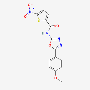 molecular formula C14H10N4O5S B2691209 N-[5-(4-methoxyphenyl)-1,3,4-oxadiazol-2-yl]-5-nitrothiophene-2-carboxamide CAS No. 921122-86-3