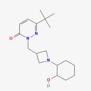molecular formula C18H29N3O2 B2691210 6-Tert-butyl-2-{[1-(2-hydroxycyclohexyl)azetidin-3-yl]methyl}-2,3-dihydropyridazin-3-one CAS No. 2200425-05-2