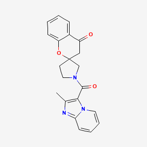 molecular formula C21H19N3O3 B2691217 1'-(2-Methylimidazo[1,2-a]pyridine-3-carbonyl)spiro[chroman-2,3'-pyrrolidin]-4-one CAS No. 1795298-80-4