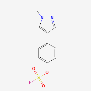 molecular formula C10H9FN2O3S B2691222 4-(4-Fluorosulfonyloxyphenyl)-1-methylpyrazole CAS No. 2418703-88-3