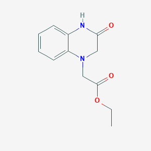 molecular formula C12H14N2O3 B2691229 Ethyl 2-(3-oxo-1,2,3,4-tetrahydroquinoxalin-1-yl)acetate CAS No. 500728-16-5