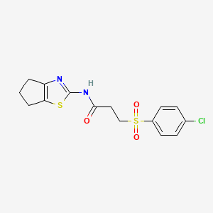 3-((4-chlorophenyl)sulfonyl)-N-(5,6-dihydro-4H-cyclopenta[d]thiazol-2-yl)propanamide