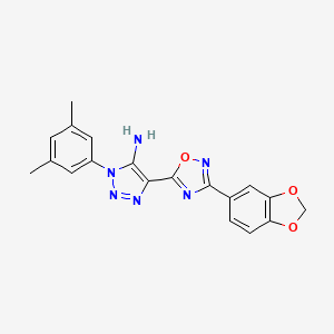 molecular formula C19H16N6O3 B2691235 4-[3-(2H-1,3-苯并二噁杂-5-基)-1,2,4-氧代噻二唑-5-基]-1-(3,5-二甲基苯基)-1H-1,2,3-三唑-5-胺 CAS No. 892762-61-7
