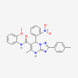 N-(2-methoxyphenyl)-5-methyl-7-(2-nitrophenyl)-2-(p-tolyl)-4,7-dihydro-[1,2,4]triazolo[1,5-a]pyrimidine-6-carboxamide