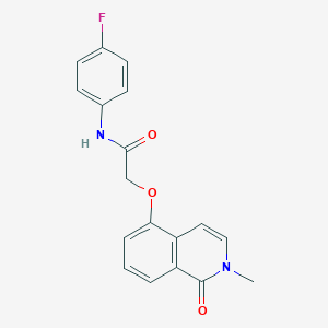 molecular formula C18H15FN2O3 B2691248 N-(4-fluorophenyl)-2-[(2-methyl-1-oxo-1,2-dihydroisoquinolin-5-yl)oxy]acetamide CAS No. 906155-91-7