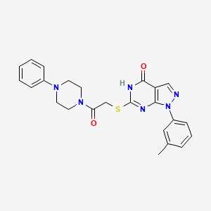 2-((4-hydroxy-1-(m-tolyl)-1H-pyrazolo[3,4-d]pyrimidin-6-yl)thio)-1-(4-phenylpiperazin-1-yl)ethanone