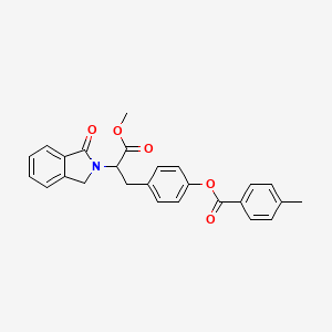 4-[3-methoxy-3-oxo-2-(1-oxo-1,3-dihydro-2H-isoindol-2-yl)propyl]phenyl 4-methylbenzenecarboxylate