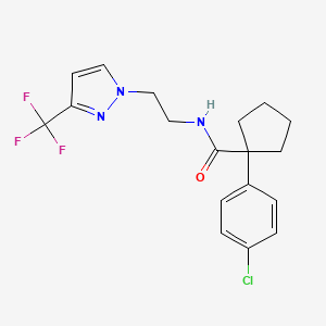 1-(4-chlorophenyl)-N-(2-(3-(trifluoromethyl)-1H-pyrazol-1-yl)ethyl)cyclopentanecarboxamide