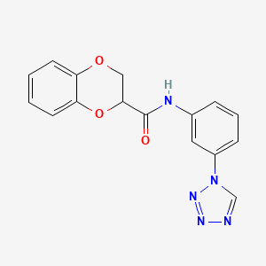 molecular formula C16H13N5O3 B2691267 N-[3-(1H-tetrazol-1-yl)phenyl]-2,3-dihydro-1,4-benzodioxine-2-carboxamide CAS No. 876700-62-8