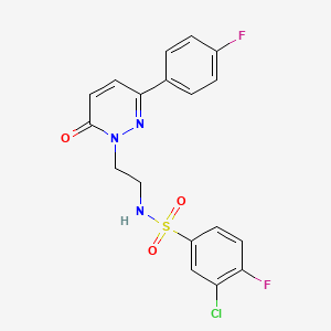 molecular formula C18H14ClF2N3O3S B2691272 3-氯-4-氟-N-(2-(3-(4-氟苯基)-6-氧代吡啶并[1(6H)]-基)乙基)苯基磺酰胺 CAS No. 921513-13-5