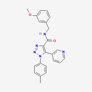 molecular formula C23H21N5O2 B2691276 N-[(3-methoxyphenyl)methyl]-1-(4-methylphenyl)-5-(pyridin-3-yl)-1H-1,2,3-triazole-4-carboxamide CAS No. 1207057-54-2