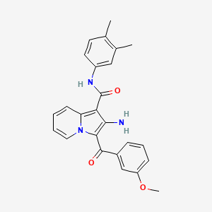 molecular formula C25H23N3O3 B2691277 2-amino-N-(3,4-dimethylphenyl)-3-(3-methoxybenzoyl)indolizine-1-carboxamide CAS No. 903342-53-0