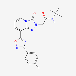 molecular formula C21H22N6O3 B2691279 N-tert-butyl-2-{8-[3-(4-methylphenyl)-1,2,4-oxadiazol-5-yl]-3-oxo-2H,3H-[1,2,4]triazolo[4,3-a]pyridin-2-yl}acetamide CAS No. 1251615-01-6