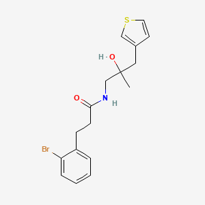 B2691284 3-(2-bromophenyl)-N-{2-hydroxy-2-[(thiophen-3-yl)methyl]propyl}propanamide CAS No. 2097926-29-7