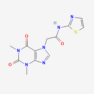 molecular formula C12H12N6O3S B2691285 2-(1,3-dimethyl-2,6-dioxo-1,2,3,6-tetrahydro-7H-purin-7-yl)-N-(1,3-thiazol-2-yl)acetamide CAS No. 314042-97-2