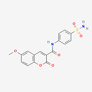 molecular formula C17H14N2O6S B2691286 6-甲氧基-2-氧代-N-(4-磺酰氨基苯基)-2H-香豆素-3-甲酰胺 CAS No. 325472-07-9