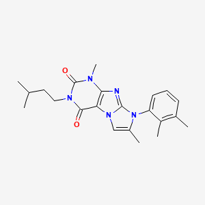 molecular formula C22H27N5O2 B2691287 6-(2,3-Dimethylphenyl)-4,7-dimethyl-2-(3-methylbutyl)purino[7,8-a]imidazole-1,3-dione CAS No. 899726-66-0