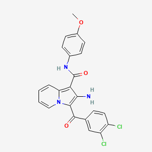 molecular formula C23H17Cl2N3O3 B2691292 2-amino-3-(3,4-dichlorobenzoyl)-N-(4-methoxyphenyl)indolizine-1-carboxamide CAS No. 898417-31-7