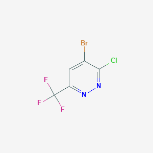 molecular formula C5HBrClF3N2 B2691297 4-Bromo-3-chloro-6-(trifluoromethyl)pyridazine CAS No. 2092315-17-6