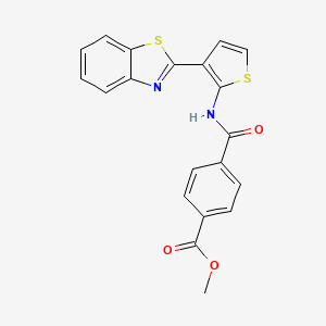 molecular formula C20H14N2O3S2 B2691299 Methyl 4-((3-(benzo[d]thiazol-2-yl)thiophen-2-yl)carbamoyl)benzoate CAS No. 922457-35-0