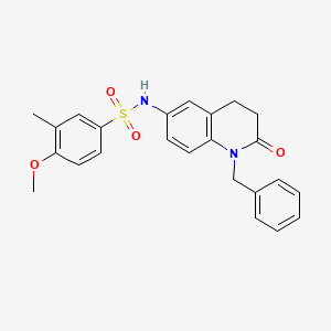 molecular formula C24H24N2O4S B2691300 N-(1-benzyl-2-oxo-1,2,3,4-tetrahydroquinolin-6-yl)-4-methoxy-3-methylbenzene-1-sulfonamide CAS No. 941912-01-2