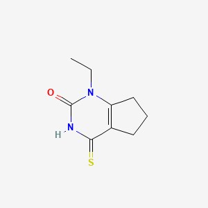 molecular formula C9H12N2OS B2691311 1-乙基-4-硫代-1,3,4,5,6,7-六氢-2H-环戊二嘧啶-2-酮 CAS No. 905766-22-5